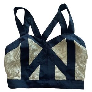 Finders Keepers cropped top in XS in black and champagne